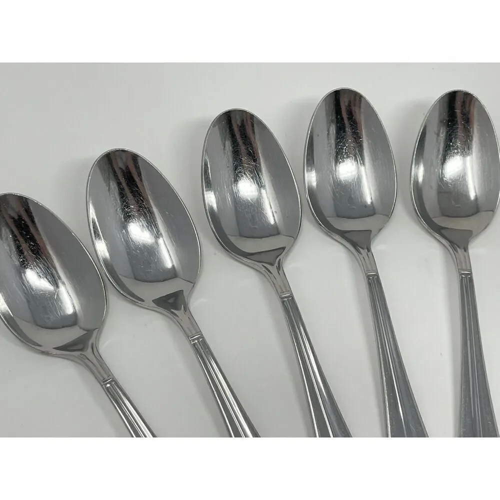 Retroneu Villa Stainless Place Soup Dinner Spoons 7.5” Set Of 5 Discontinued